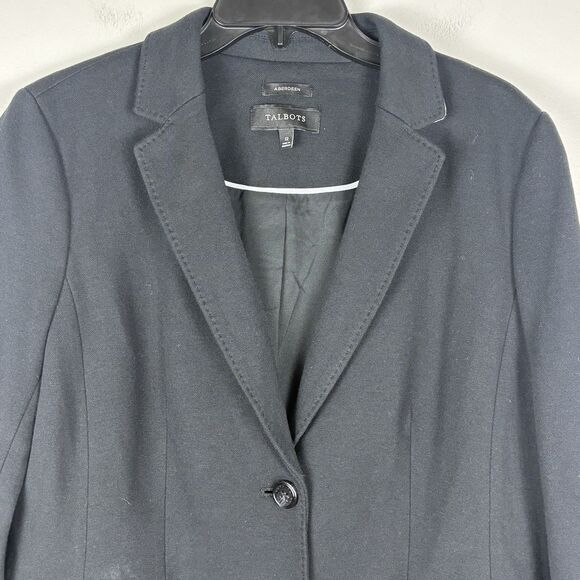 Talbots Aberdeen Womens Blazer Sz 12 L Black Work Jacket Closet Classic NWOT - Picture 3 of 9